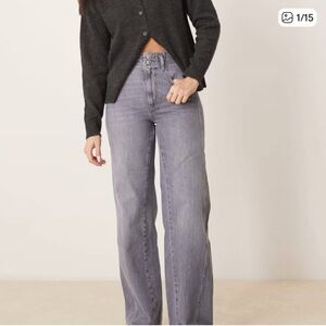 We The Free Wide-Leg  Aster Jeans in Gray Wash